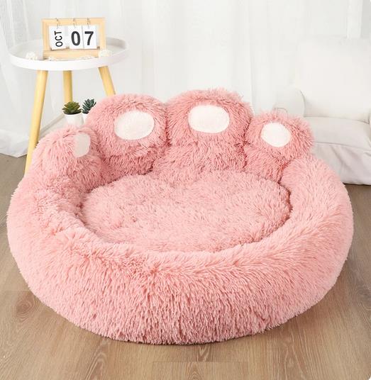 Hundebett in Tatzenform in 60/70 u 90 cm Rosa ,Grau u.Braun beruhigend