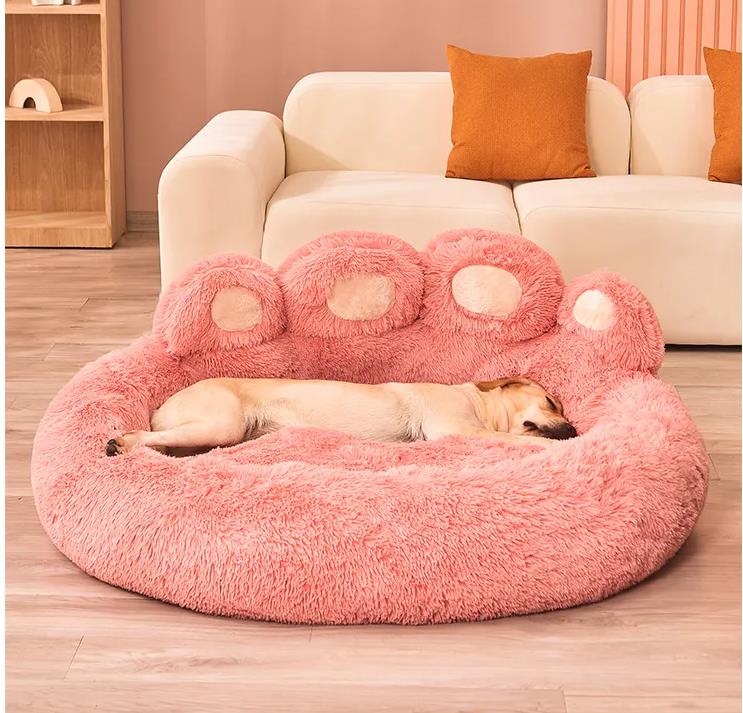 Hundebett in Tatzenform in 60/70 u 90 cm Rosa ,Grau u.Braun beruhigend