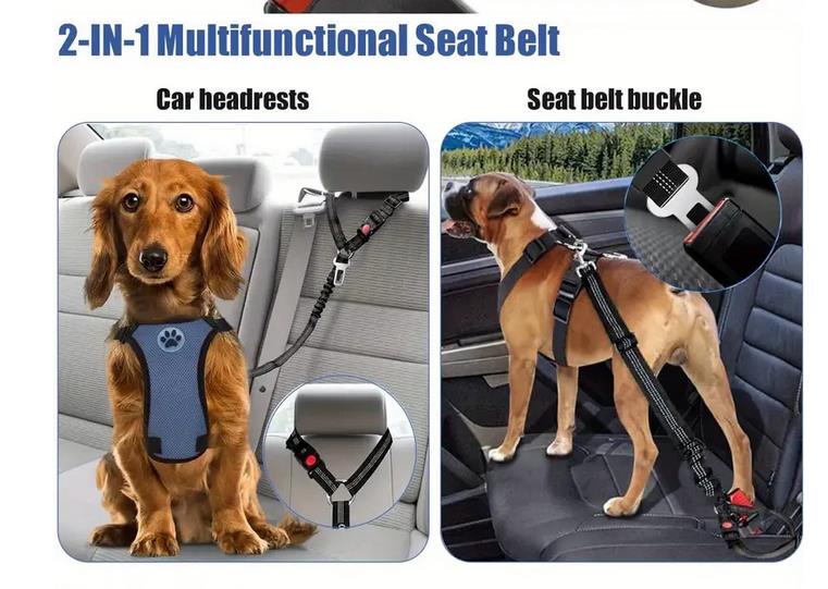 Sicherheitsgurt fürs Auto Kopfstütze, Multifunktions Verstellbar Hundegurt