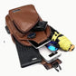 Schultertasche Sling Bag  Crossover Rucksack mit USB  Kunstleder